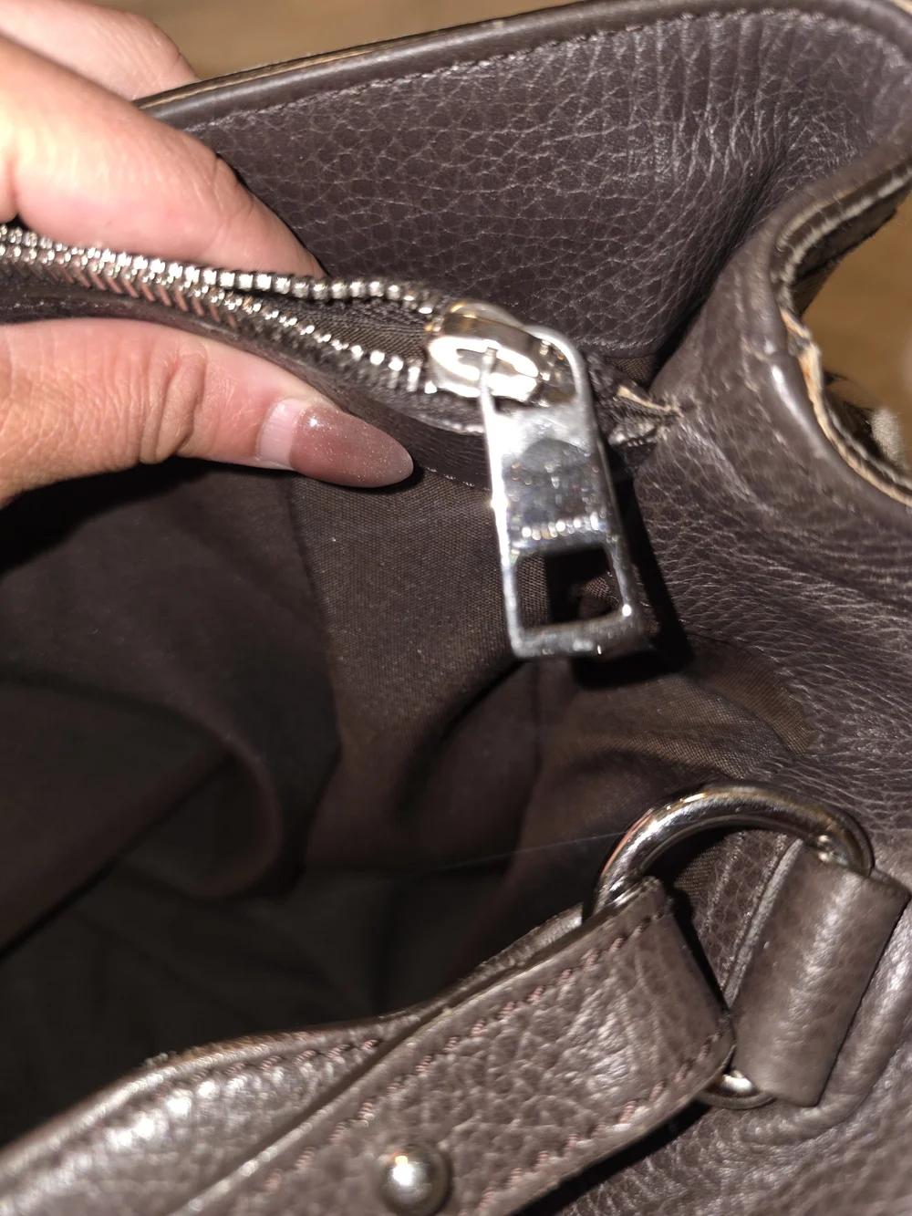 Gucci JOY  GG Canvas Tote Bag with Dark Brown Leather Trim